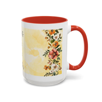 She Is Mom Floral Accent Coffee Mug — 'She is Peace, She is Home' Mother's Day Gift