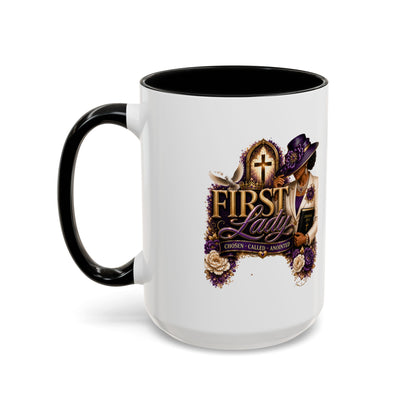 First Lady Church Coffee Mug — Elegant Purple Hat Gospel Tea Cup (11/15oz)