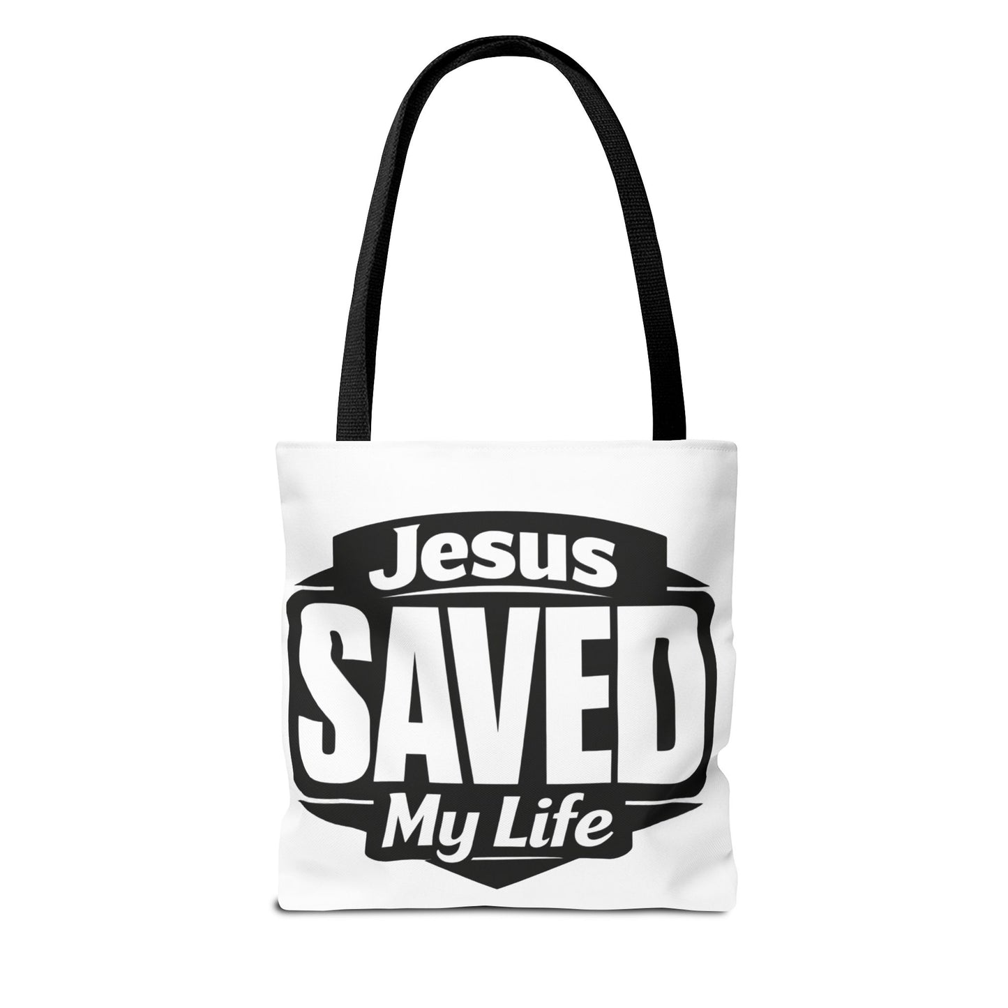 Jesus Saved My Life Tote Bag — Christian Faith Inspirational Carryall