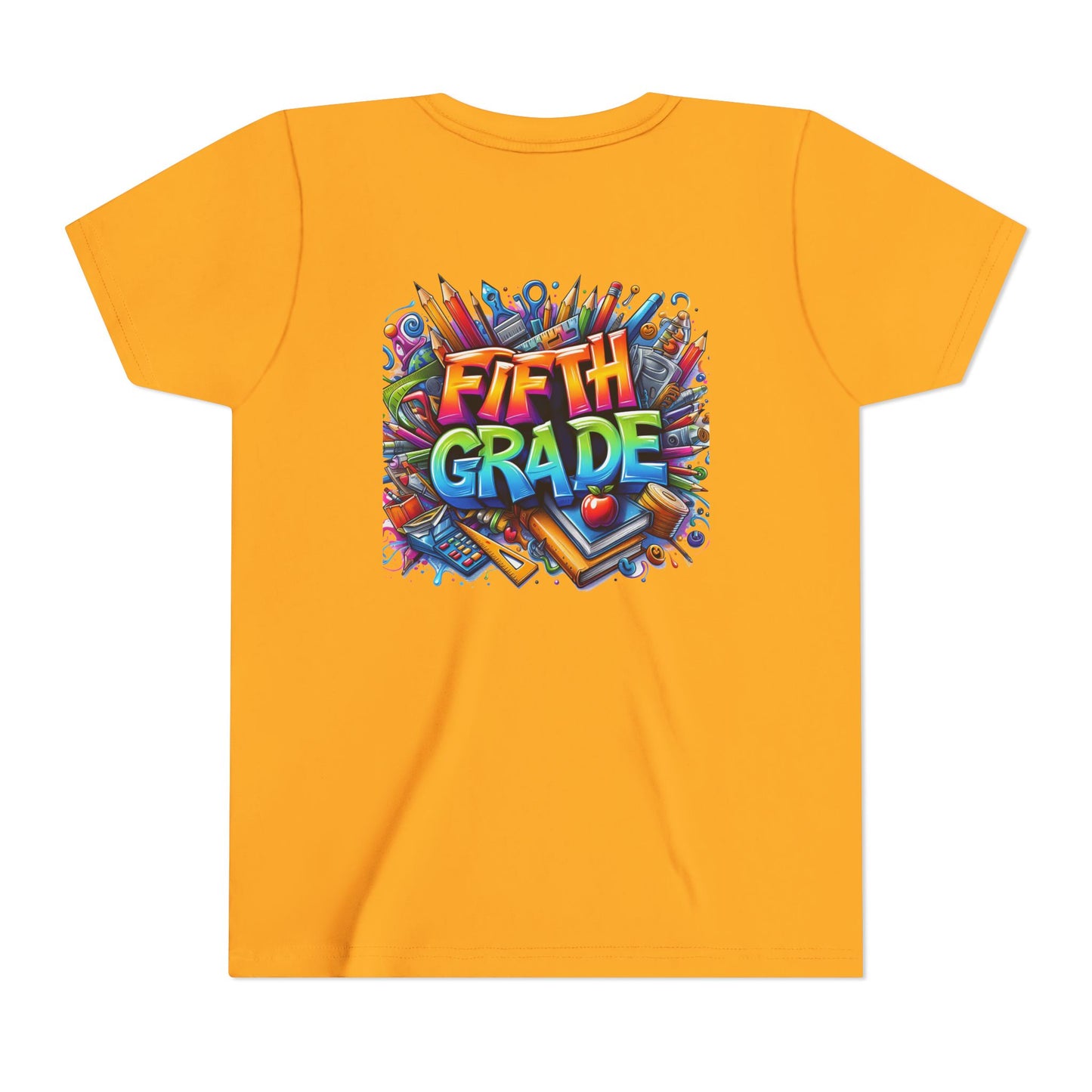Fifth Grade Kid's Tee - Colorful School Supplies Back to School T-Shirt