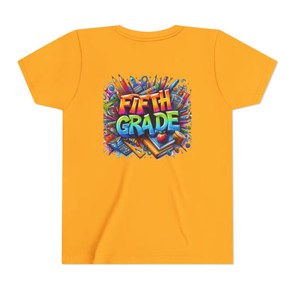 Fifth Grade Kid's Tee - Colorful School Supplies Back to School T-Shirt