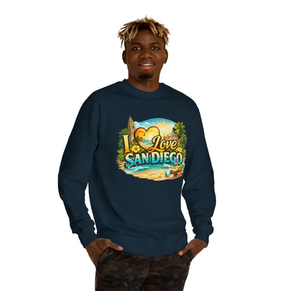 San Diego Sweatshirt — "I Love San Diego" Beach Graphic Crewneck