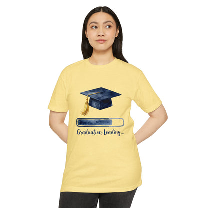 Graduation Loading T-Shirt — Cap & Progress Bar Grad Tee