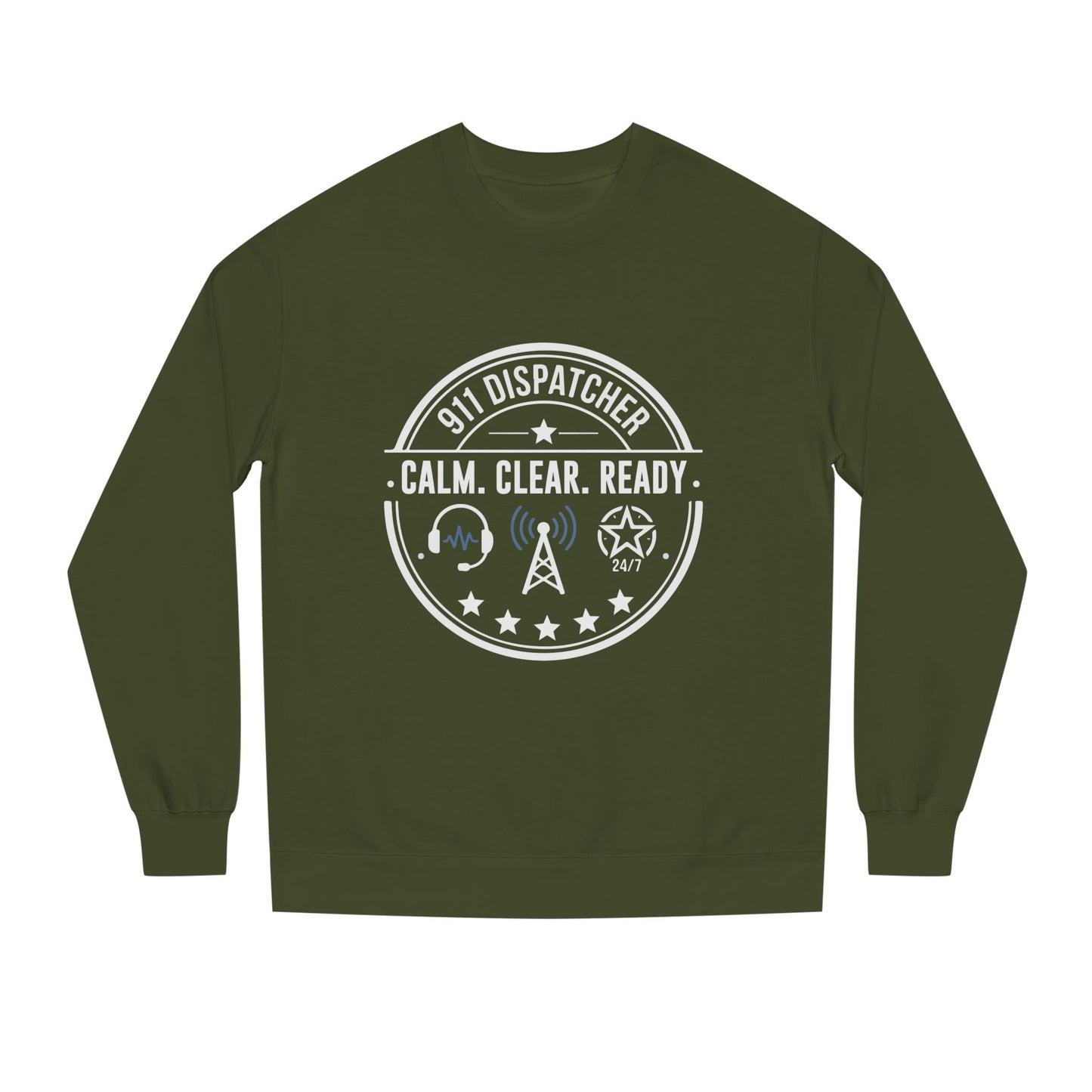 911 Dispatcher Sweatshirt - "Calm. Clear. Ready." Crewneck for Emergency Dispatchers