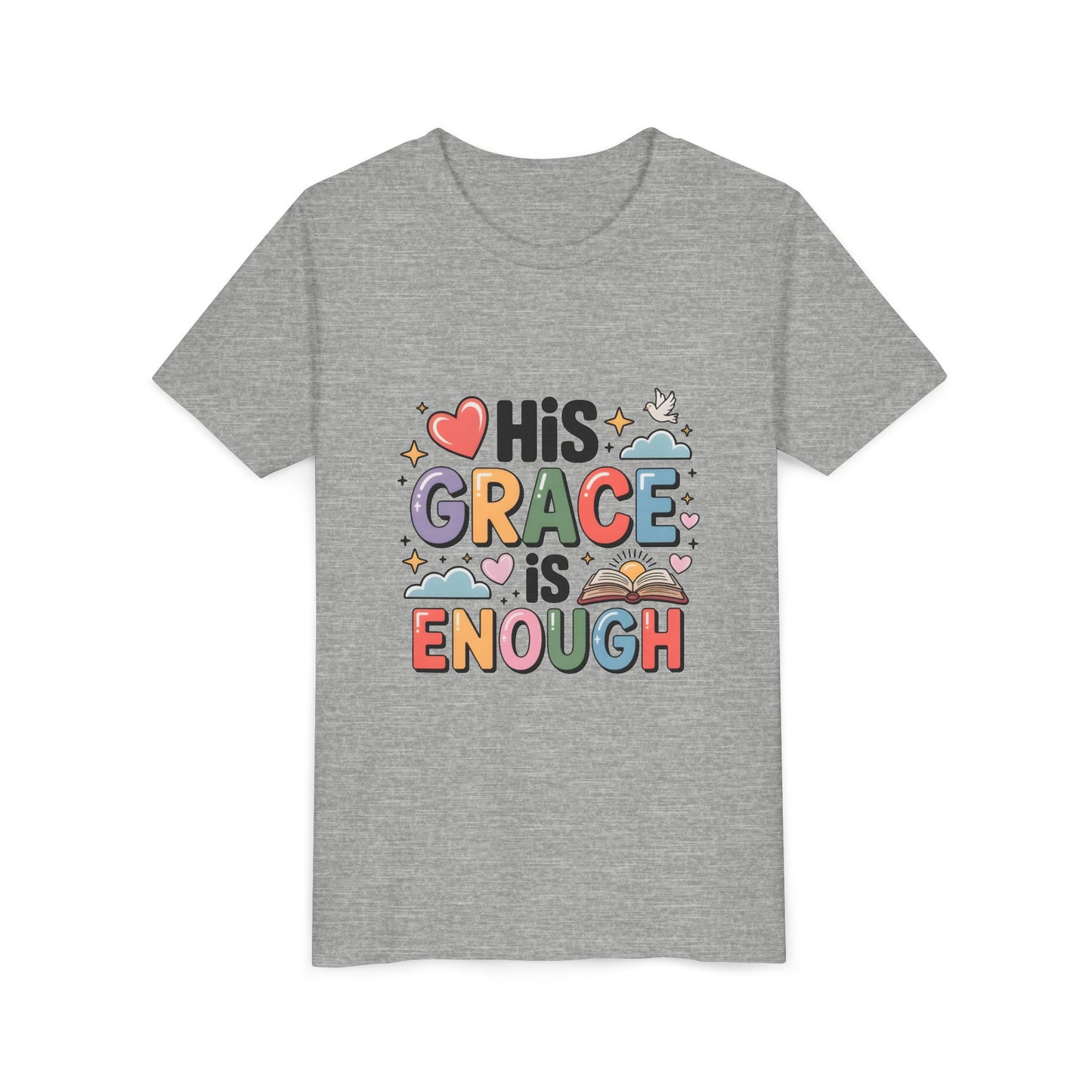 His Grace Is Enough Youth Tee — Christian Kids Inspirational Shirt