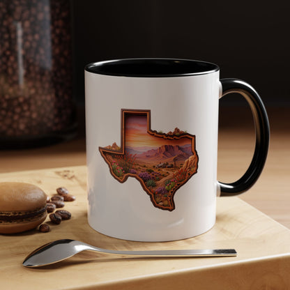 Texas Sunset Accent Coffee Mug – Scenic Lone Star State Landscape (11/15oz)