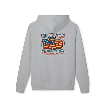 Patriotic 'Dad' Hoodie — American Flag Father’s Day Sweatshirt, Proud Dad Gift