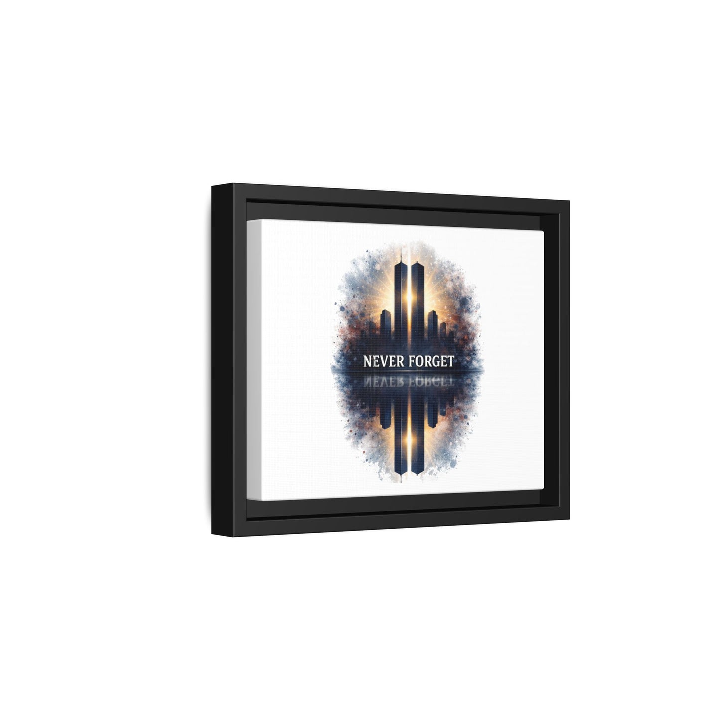 Never Forget Twin Towers Framed Canvas Print