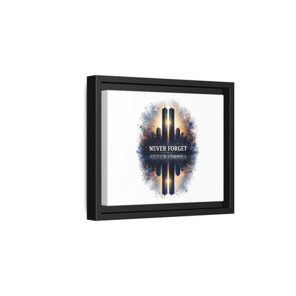 Never Forget Twin Towers Framed Canvas Print