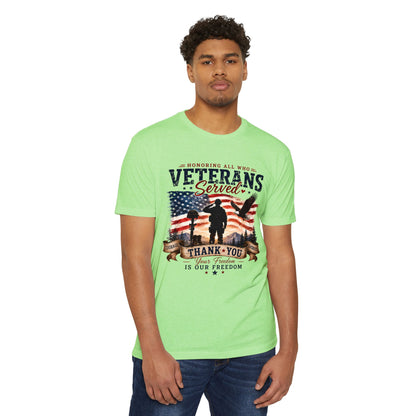 Veterans Served T‑Shirt — Honoring All Who Served, Thank You USA Flag Tribute