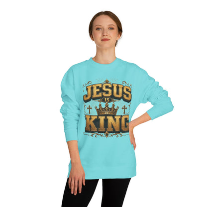 Jesus Is King Sweatshirt - Christian Crown Faith Crewneck