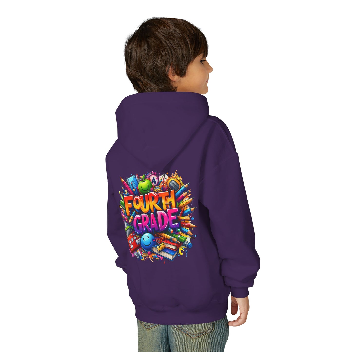 Fourth Grade Youth Hoodie — Colorful Back-to-School Kids Sweatshirt