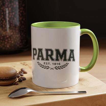 Parma Established 1816 Accent Coffee Mug — Vintage Collegiate Ceramic Coffee Cup