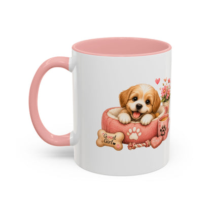 Cute Puppy Coffee Mug — Adorable 'Good Girl' Dog Design, Accent 11/15oz