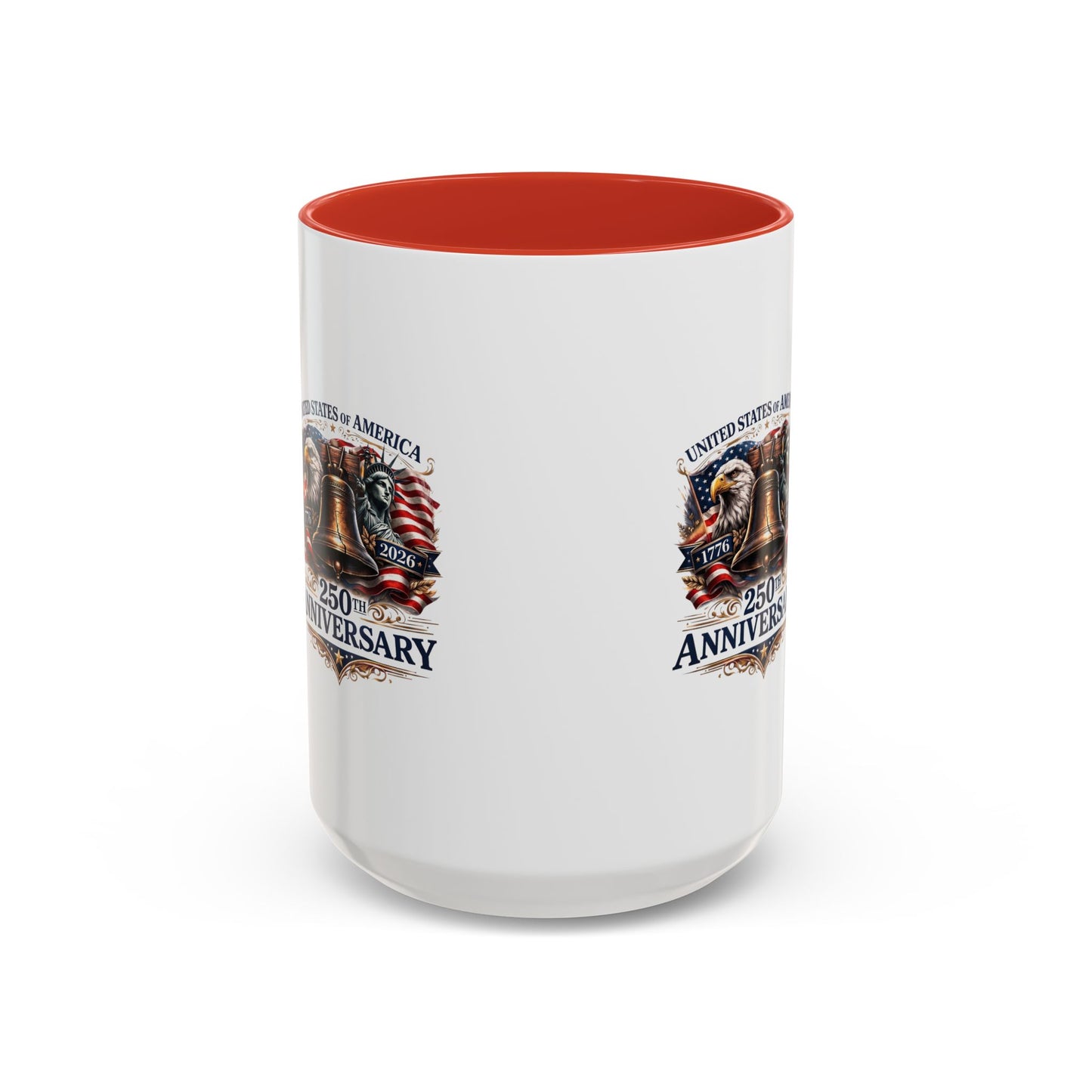 250th Anniversary Accent Coffee Mug — Patriotic United States Bell & Eagle Design (11/15 oz)