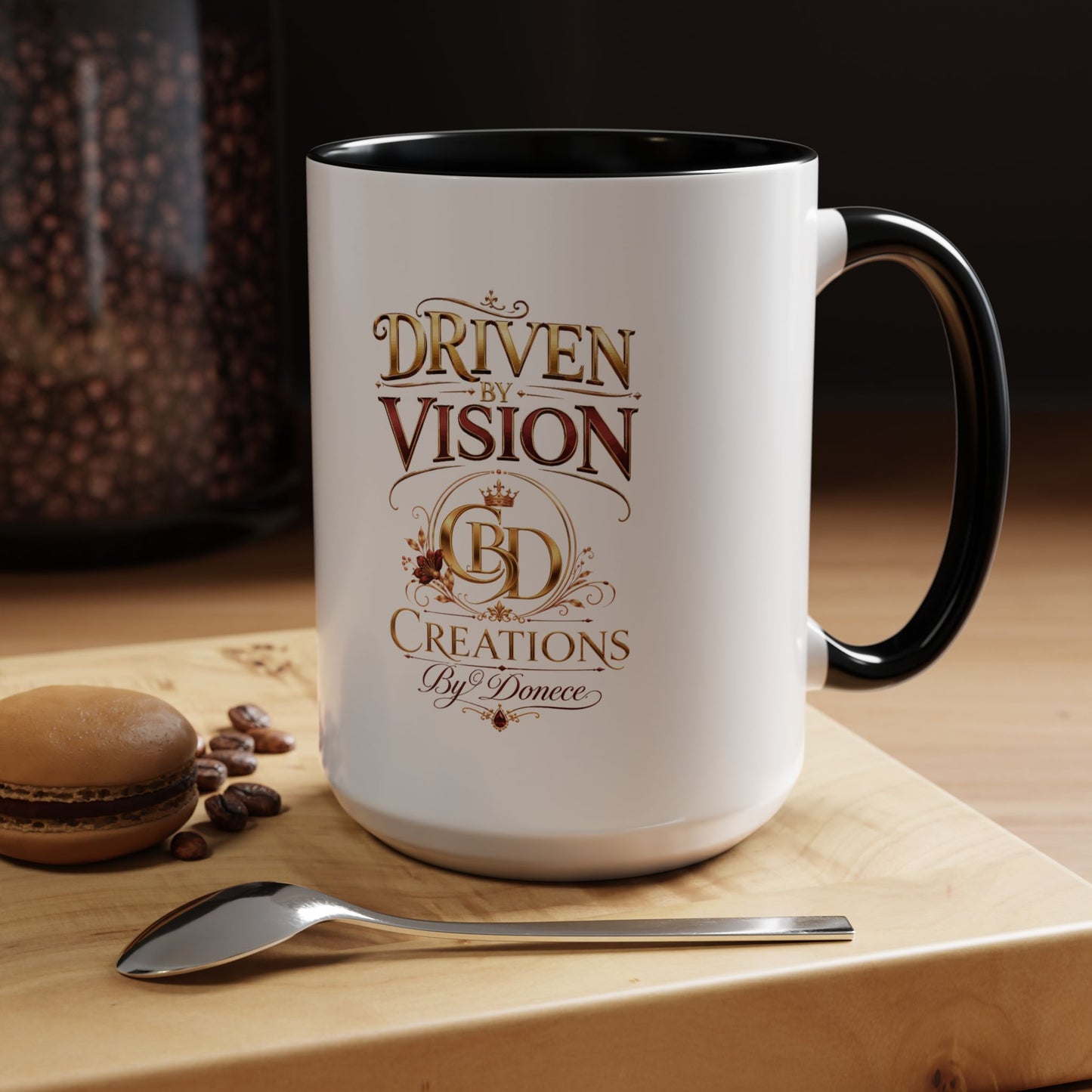 Driven by Vision Accent Coffee Mug — 'Driven by Vision' Inspirational Ceramic Mug (11/15oz)