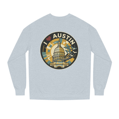 I  Austin Crewneck Sweatshirt — Austin Capitol Retro Graphic