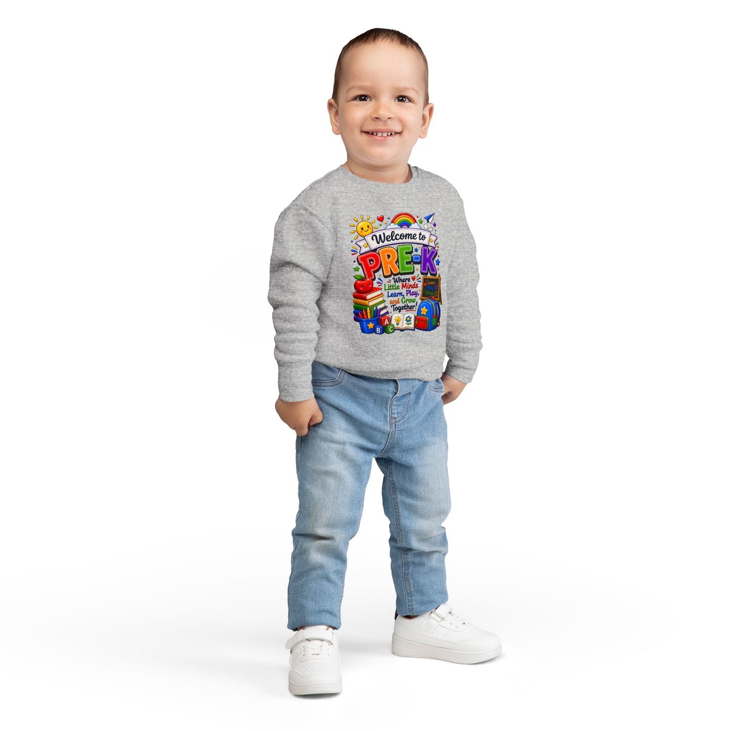 Welcome to Pre-K Toddler Sweatshirt – Colorful Back-to-School Pre-K Kids Crewneck