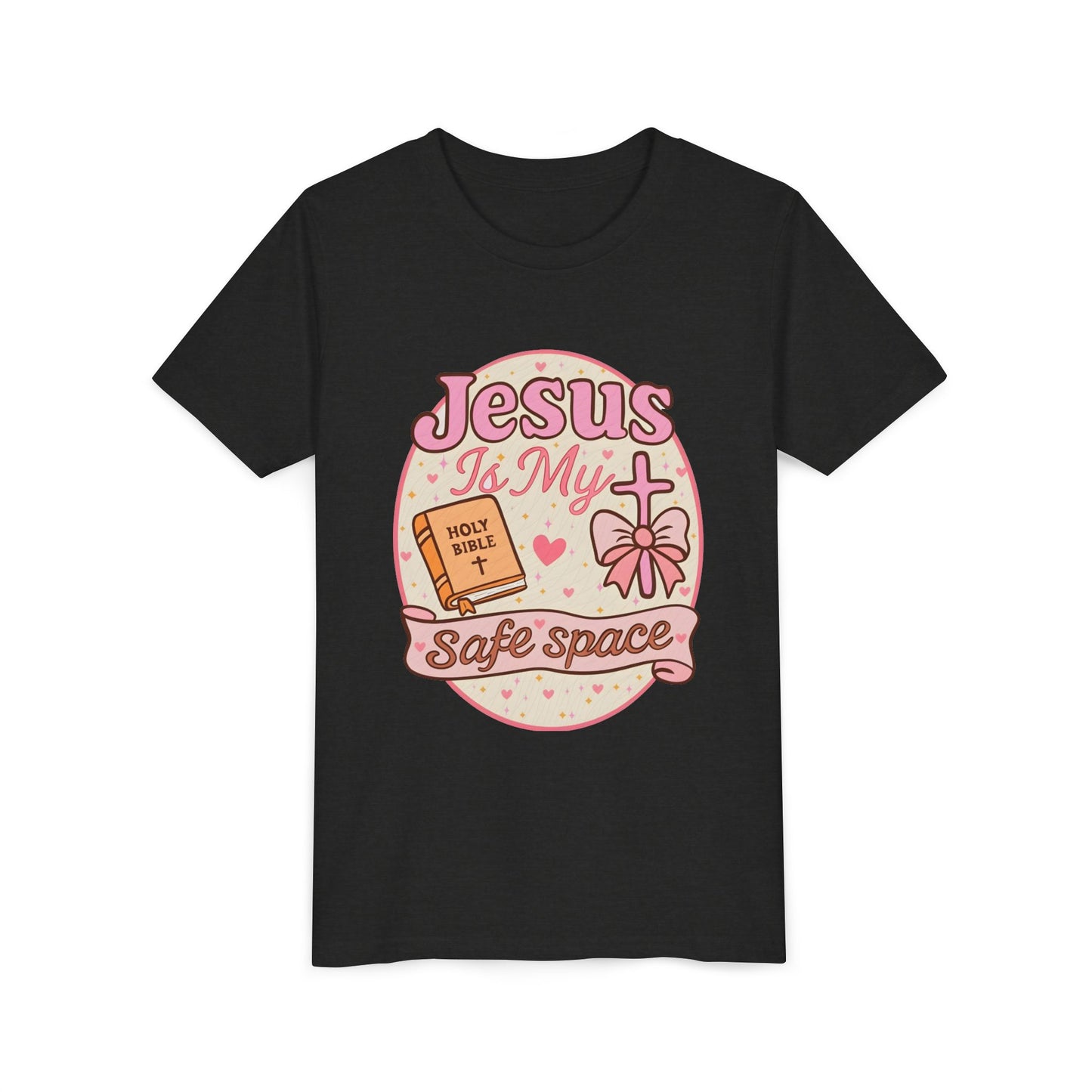 Youth Tee — "Jesus Is My Safe Space" Christian Kids T-Shirt