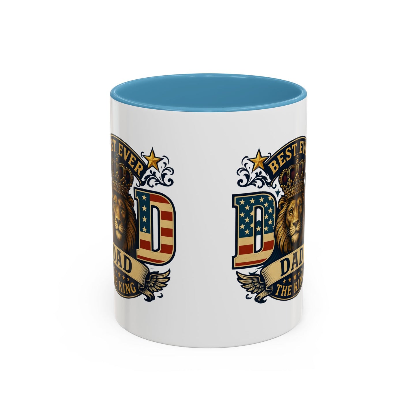 Best Ever Dad Coffee Mug — 'Dad the King' Lion Accent Mug (11/15oz)