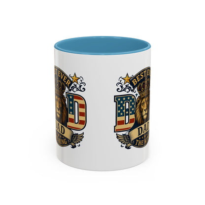 Best Ever Dad Coffee Mug — 'Dad the King' Lion Accent Mug (11/15oz)