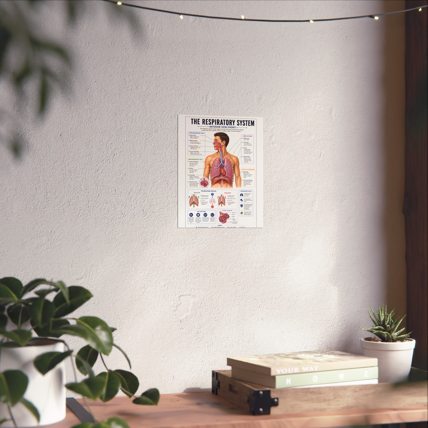Respiratory System Anatomy Poster - Educational Fine Art Medical Print