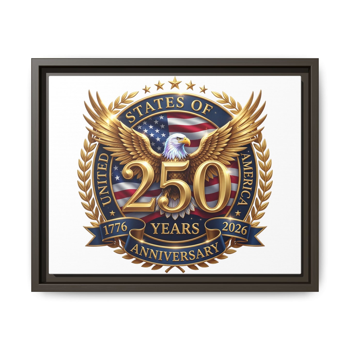 250th United States Anniversary Framed Canvas Print
