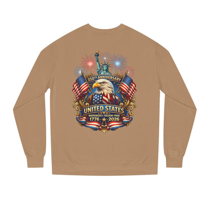 250th Anniversary United States Sweatshirt — Patriotic Eagle, Flags & Fireworks (1776–2026)