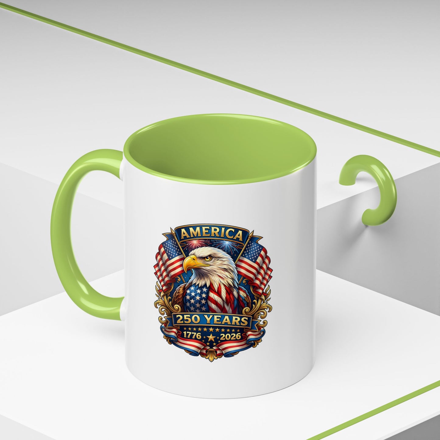 America 250 Years Eagle Coffee Mug — 1776-2026 Patriotic Accent Mug