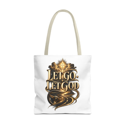 Let Go Let God Inspirational Tote Bag — Christian Faith Prayer Gift