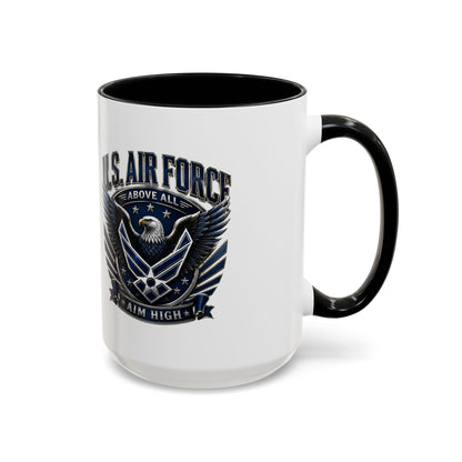 U.S. Air Force Eagle Coffee Mug – "Aim High" Accent Ceramic Mug (11/15oz)