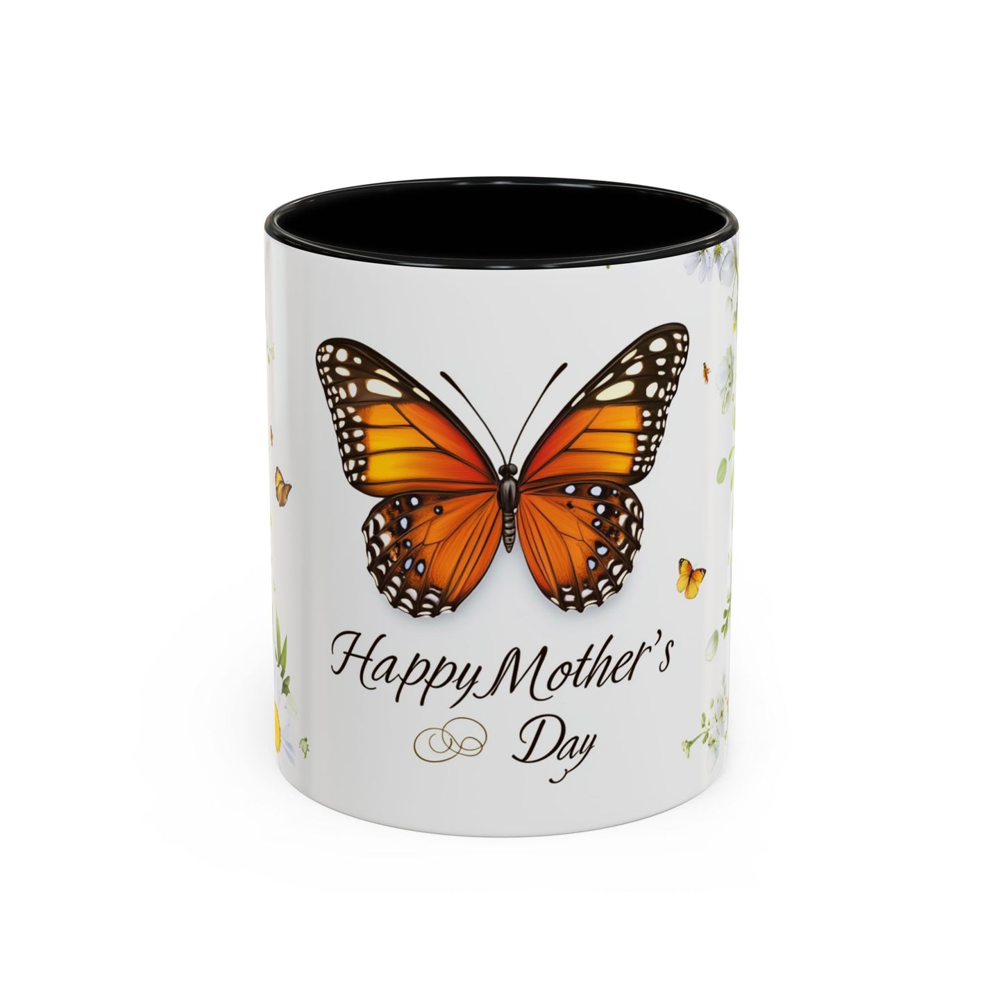 Mother's Day Butterfly Coffee Mug – 'Happy Mother's Day' Floral Accent Mug