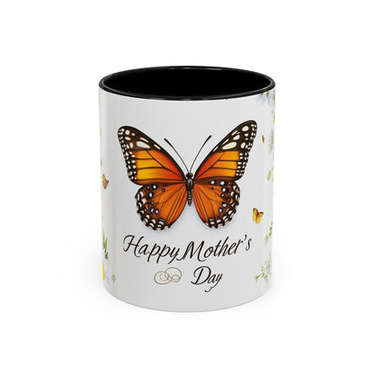 Mother's Day Butterfly Coffee Mug – 'Happy Mother's Day' Floral Accent Mug
