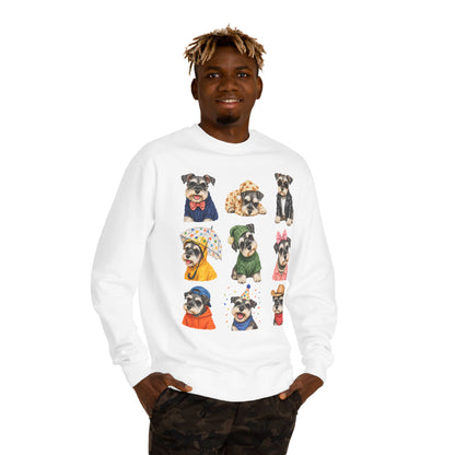 Cute Puppy Grid Sweatshirt — Watercolor Dogs Crewneck