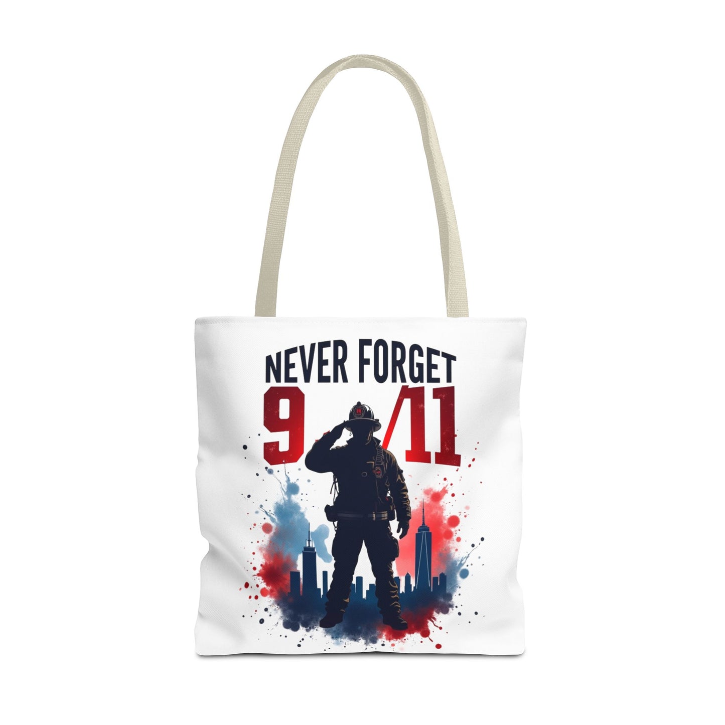 Never Forget 9/11 Tribute Tote Bag — Memorial Patriotic Canvas Carryall