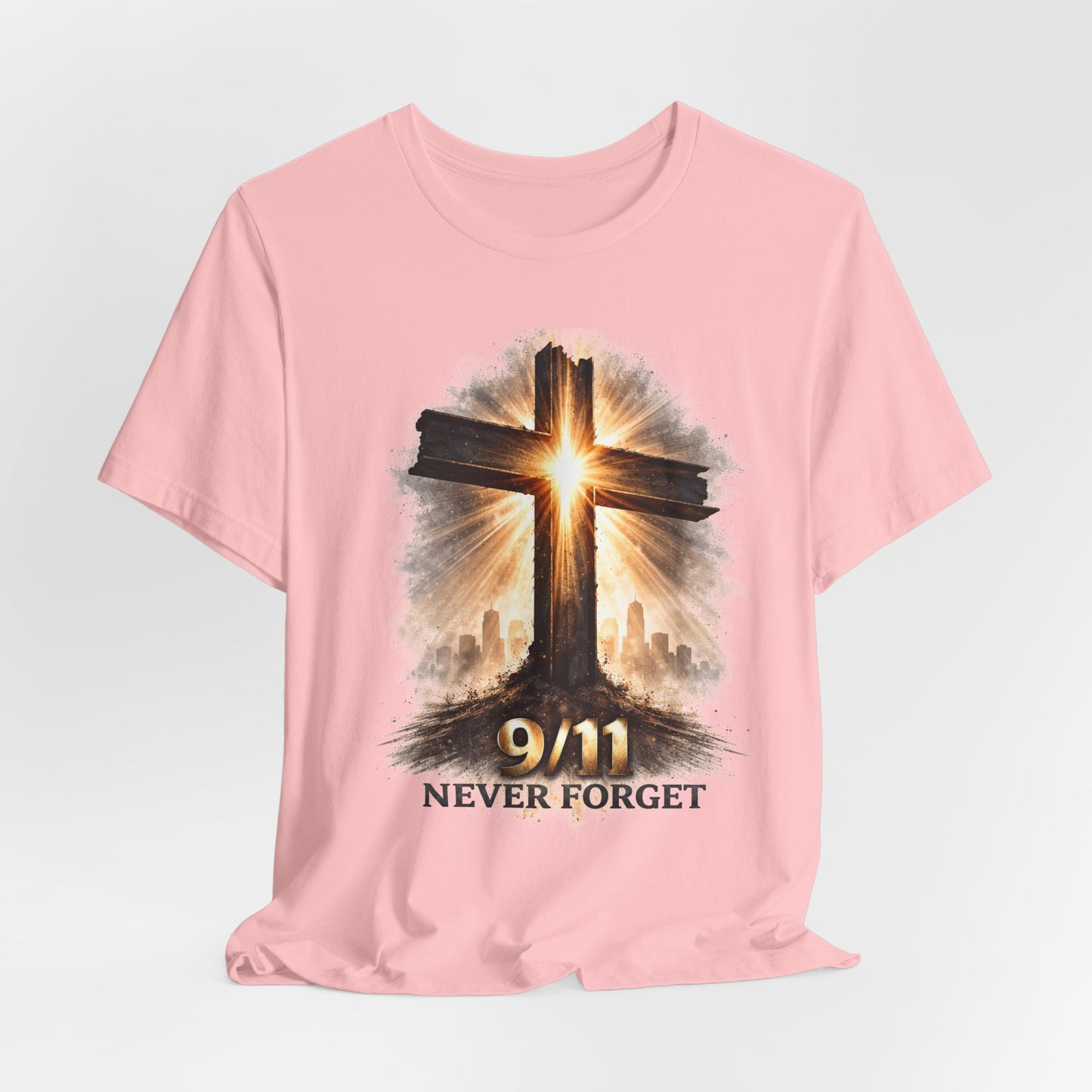 9/11 Never Forget T‑Shirt - Cross Memorial Tee