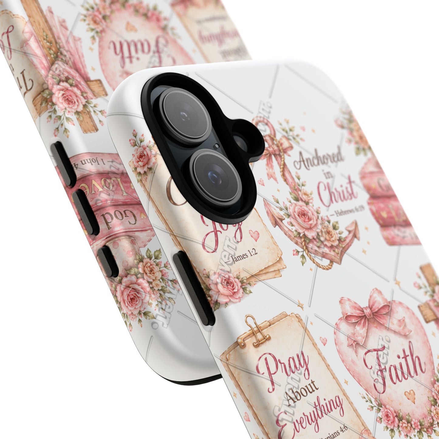 Faith Floral Phone Case – Christian Inspirational Scripture iPhone Cover (Choose Joy, Pray, Faith)