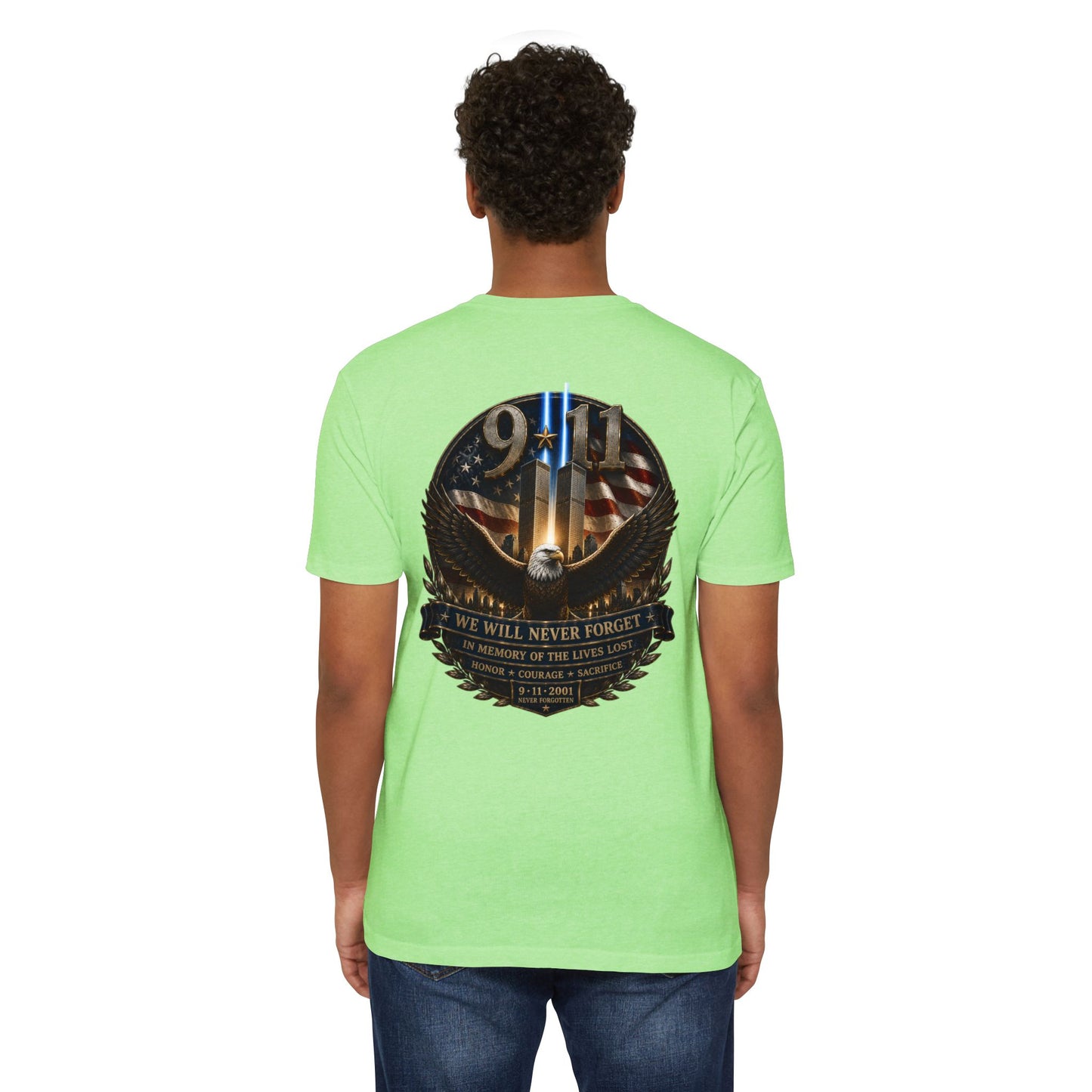 9/11 Memorial Eagle T-Shirt — We Will Never Forget Patriotic Tribute Tee