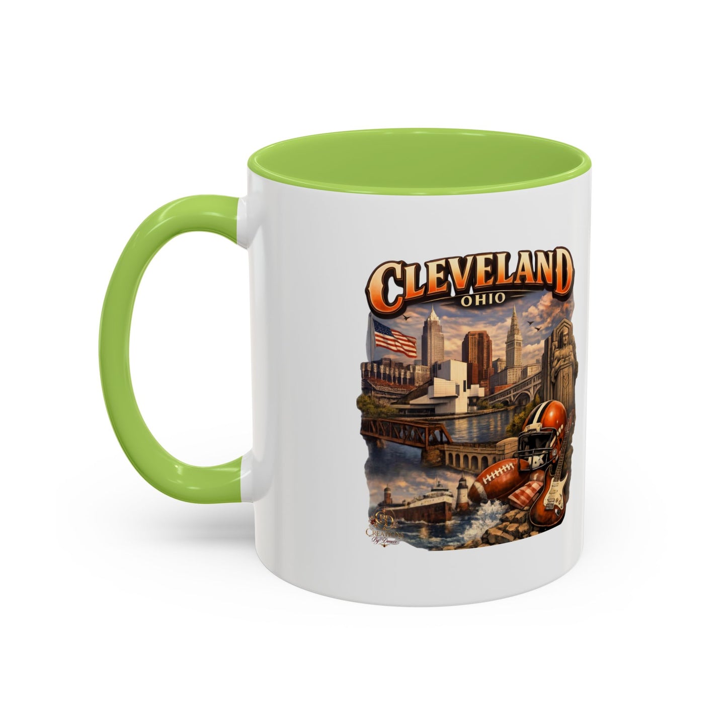 Cleveland Ohio Vintage Football Accent Coffee Mug (11/15oz)
