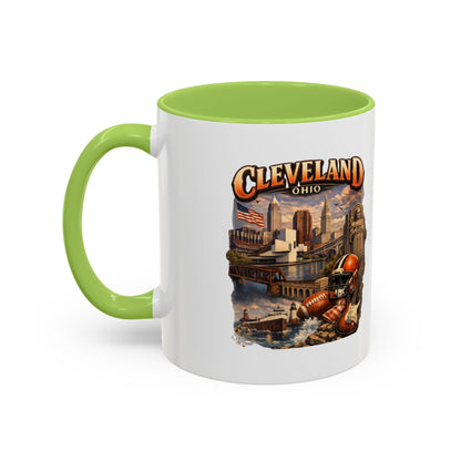 Cleveland Ohio Vintage Football Accent Coffee Mug (11/15oz)