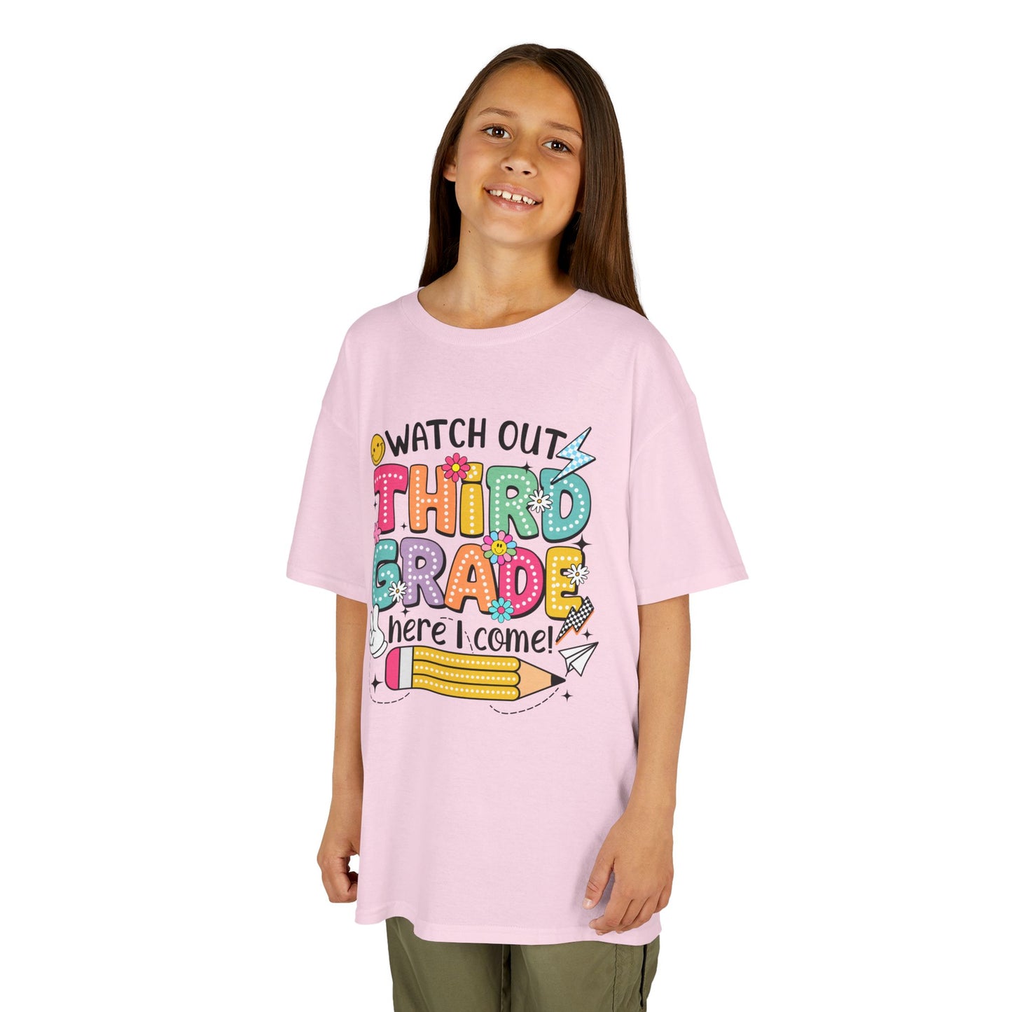 Third Grade Back to School Kids Tee — "Watch Out Third Grade Here I Come"