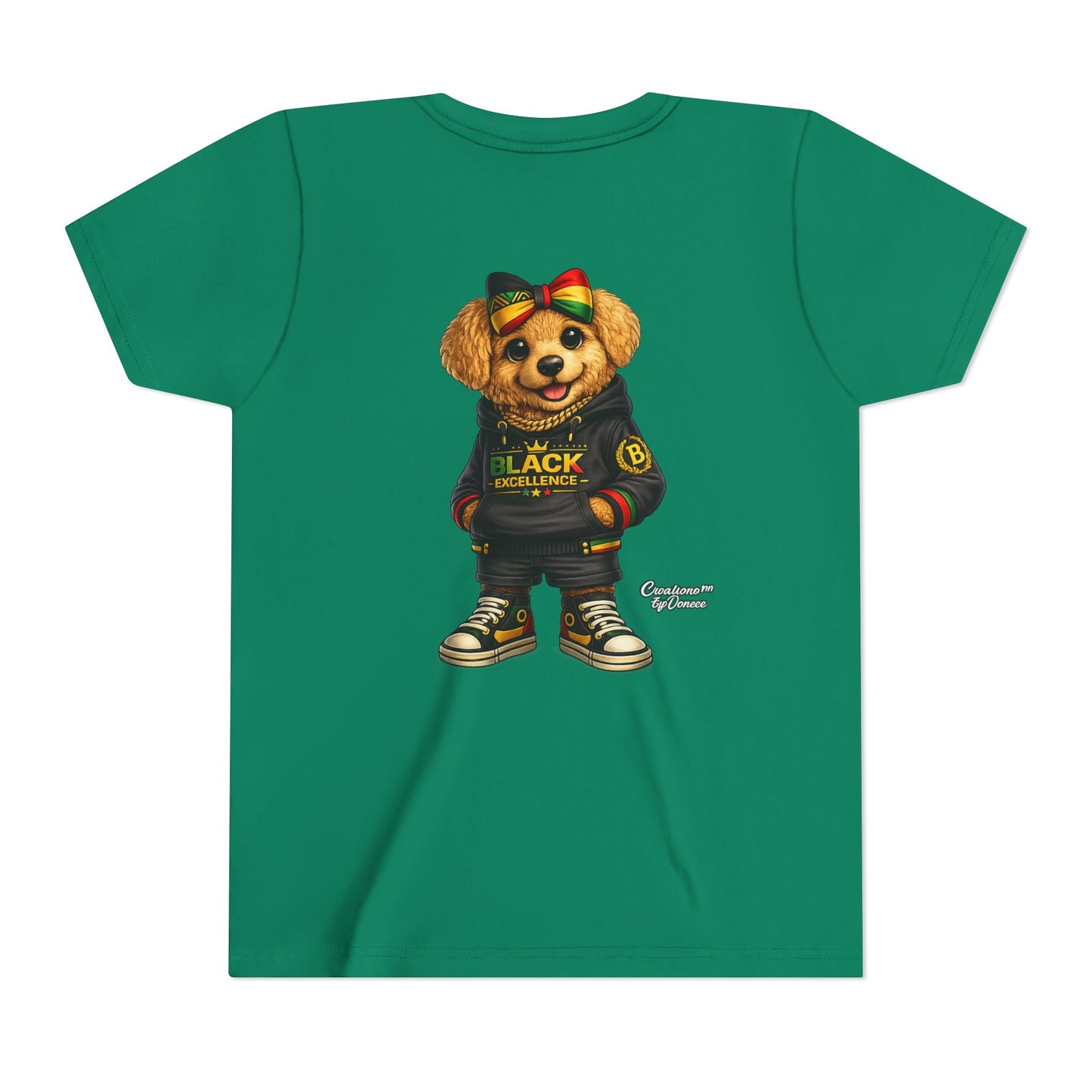 Youth Tee — Rasta Teddy "Black Excellence" Graphic Shirt