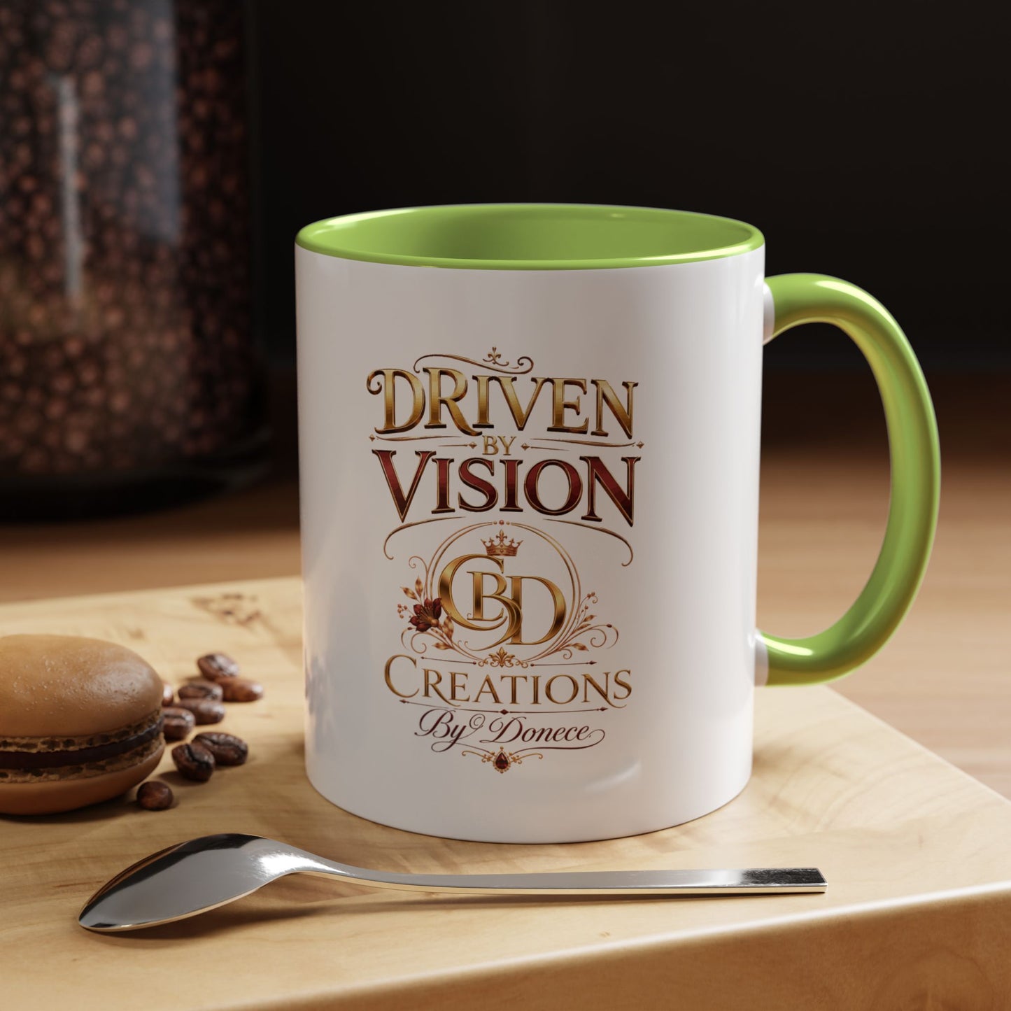 Driven by Vision Accent Coffee Mug — 'Driven by Vision' Inspirational Ceramic Mug (11/15oz)