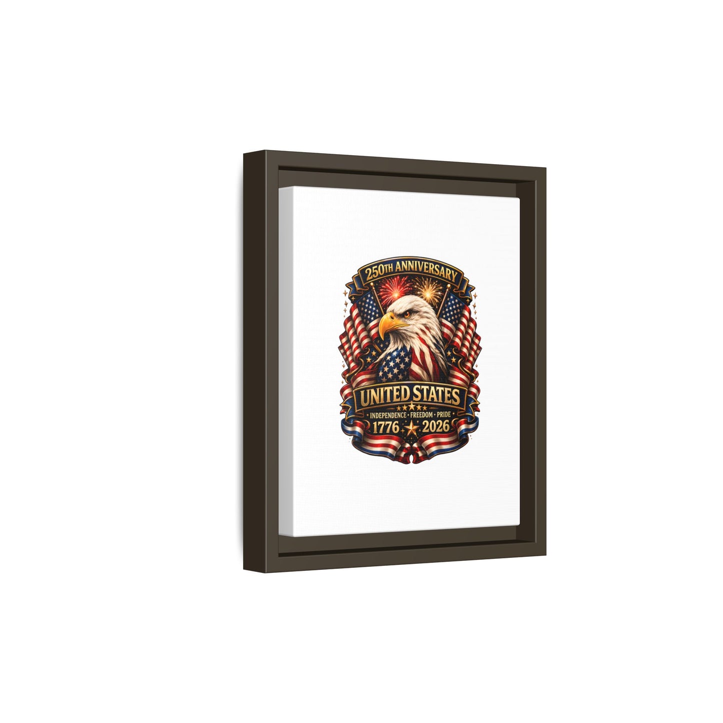 Patriotic Eagle 250th Anniversary Framed Canvas Print — United States 1776–2026