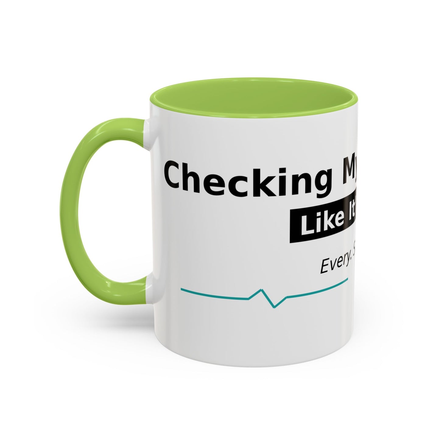 Accent Coffee Mug – 'Checking My Blood Sugar Like It's My Job' Diabetes Awareness Mug