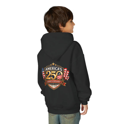 Youth Hoodie — "America's 250th Anniversary" Patriotic 1776-2026 Celebration Design