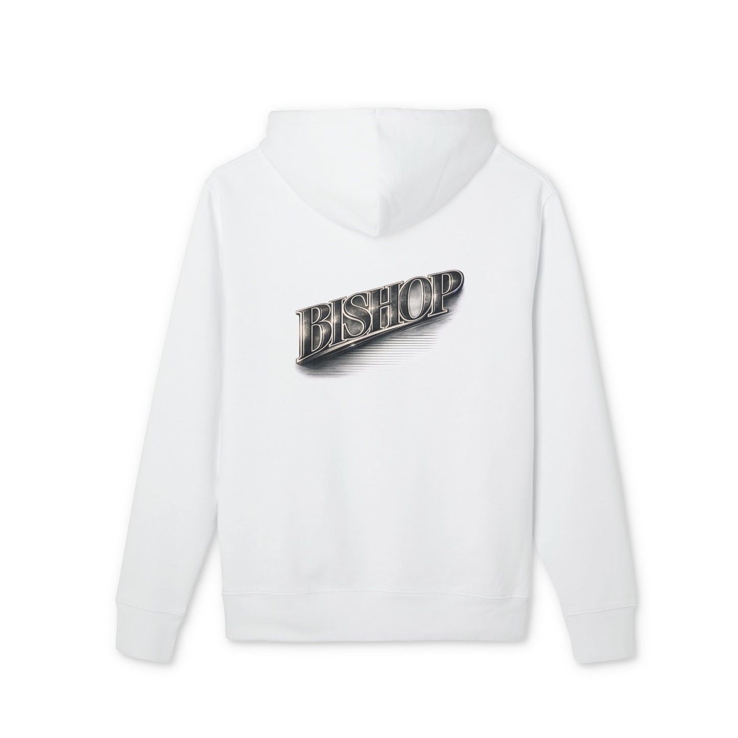 Bishop Chrome Logo Hoodie — Vintage Metallic Script Streetwear