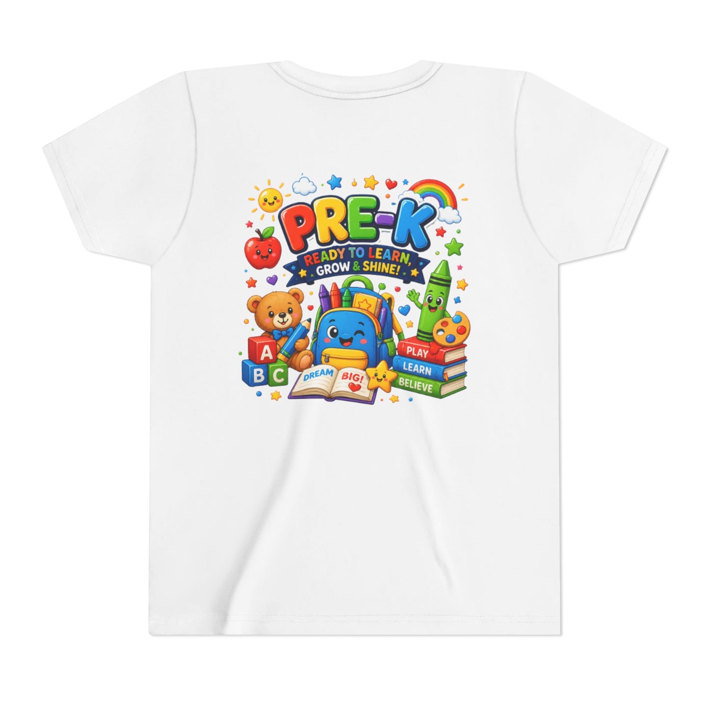 Pre-K Ready To Learn Kids T-Shirt — Colorful Preschool Back-to-School Tee