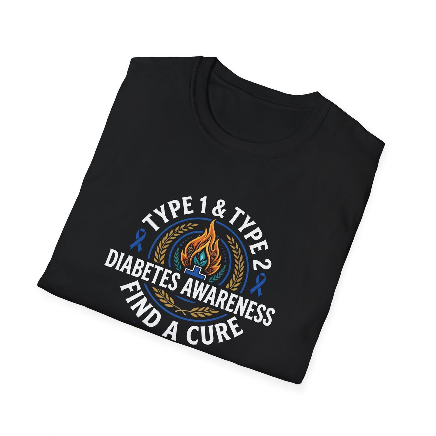 Type 1 & Type 2 Find a Cure Diabetes Awareness T-Shirt