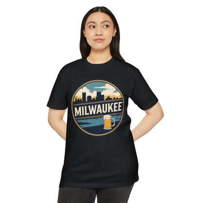 Milwaukee Skyline Beer Badge T-Shirt